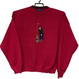 Payne Stewart Golf Graphic Knit Crew Neck Sweater Long Sleeve Size Large